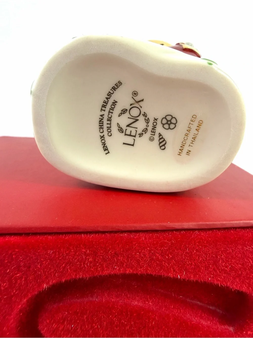 VTG Lenox Christmas Stocking Hinged Porcelain Trinket Box Ornament with/Box NOS